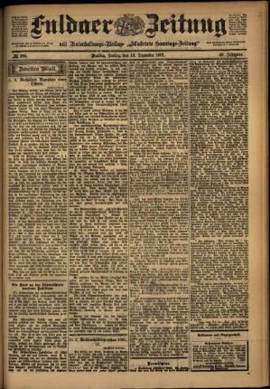 Zweite Ausgabe vom Freitag, den 13. Dezember 1901.