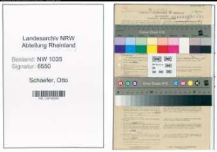 Entnazifizierung Otto Schaefer , geb. 31.12.1899 (Arbeiter)
