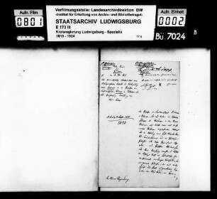 Stiftungssachen: Forstbedienstete, Oberamt Esslingen