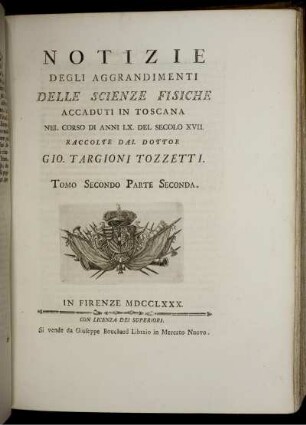 Notize degli aggrandimenti delle scienze fisiche.