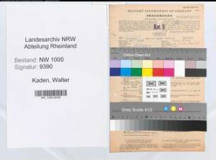 Entnazifizierung Walter Kaden, geb. 18.09.1901 (Transportarbeiter)