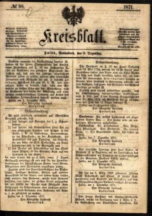Ausgabe vom Samstag, den 09. Dezember 1871.