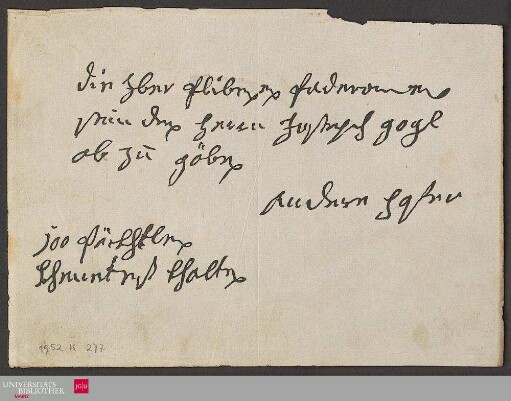 Ms 85-1 - Brief von Andreas Hofer an unbekannt