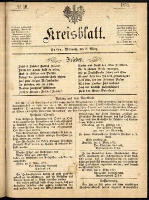 Ausgabe vom Mittwoch, den 08. März 1871.