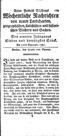 Sieben und dreyßigstes Stück
