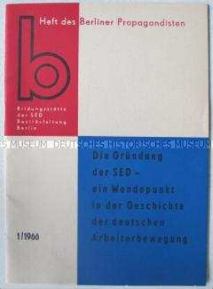 Schulungsmaterial für SED-Propagandisten (Heft 1/66)