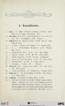 Kunstdrucke (Nr. 1-532)