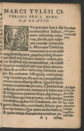 Marci Tullii Ciceronis Pro L. Murena Oratio.