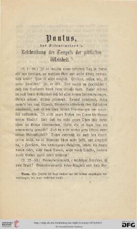 Beschreibung des Tempels der göttlichen Weisheit