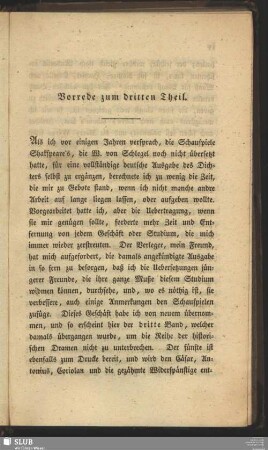 Vorrede zum dritten Theil