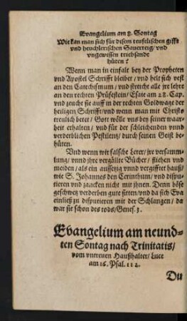 Evangelium am neundten Sontag nach Trinitatis/ vom untreuen Haußhalter ...