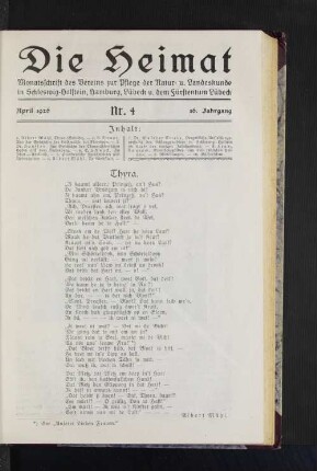 April 1926. Nr. 4. 36. Jahrgang