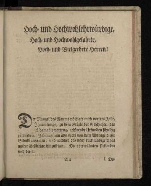 Hoch- und Hochwohlehrwürdige, Hoch- und Hochwohlgelahrte, Hoch- und Vielgeehrte Herren!