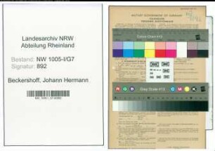 Entnazifizierung Johann Hermann Beckershoff , geb. 12.11.1902 (Angestellter)