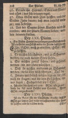 Der LXXI. Psalm - Der LXXX. Psalm