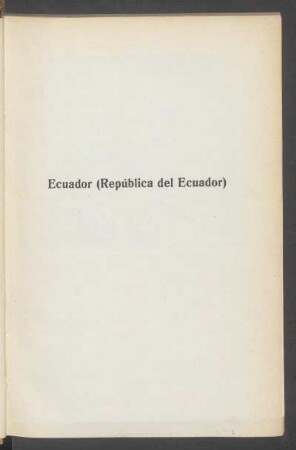 Ecuador (República del Ecuador)