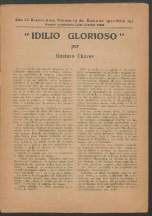 1922019200: Idilio glorioso