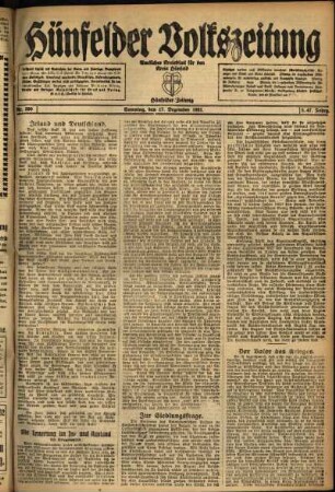 Ausgabe vom Samstag, den 17. Dezember 1921.