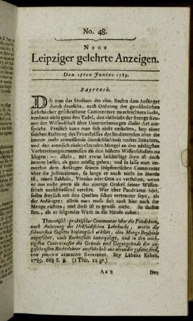 No. 48. Den 15ten Junius 1789.