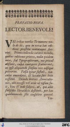 Praefatio Nova.