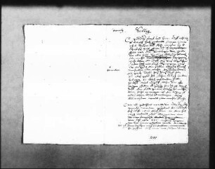 Entwurf für ein Gutachten Schickhardts über Arbeiten am See und die Möglichkeit, den wilden See oberhalb Seeburgs abzulassen ("ablessig zu machen") (Folio Doppelblatt)