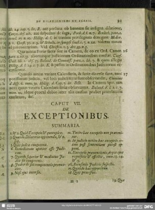 Caput VII. De Exceptionibus