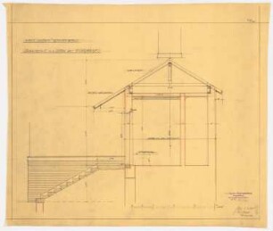 Villa Dr. Richard Schöne, Berlin-Grunewald: Schnitt durch die Eingangsüberdachung 1:25