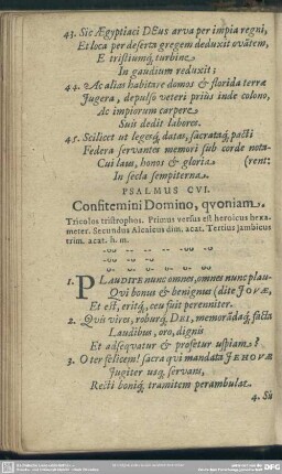 Psalmus CVI. Consitemini Domino, quoniam