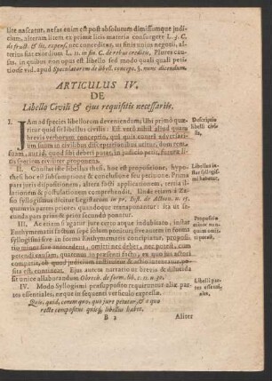 Articulus IV. De Libello Civili & eius requisitis necessariis.