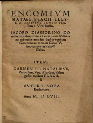 Encomivm Mataei Flacii Illyrici