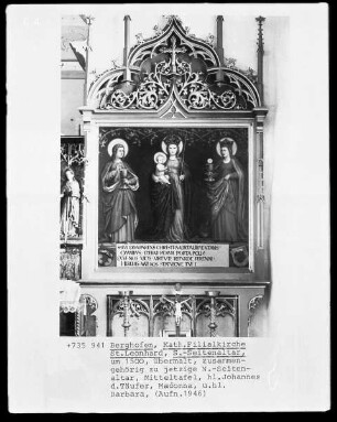 Johannes der Täufer, Madonna und heilige Barbara