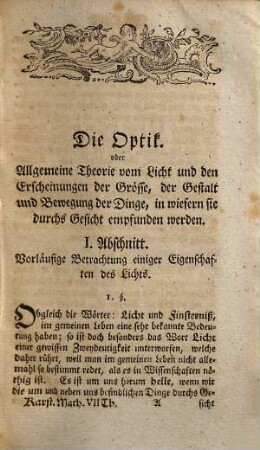 Wencesl. Joh. Gustav Karsten Lehrbegriff der gesammten Mathematik, 7. Optik u. Perspektiv. ...