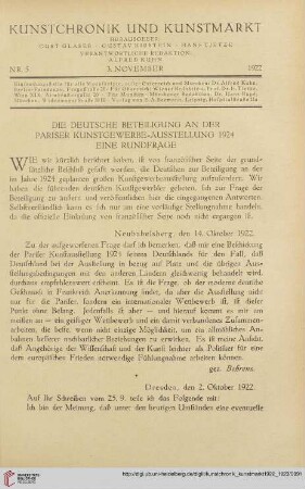 Neue Folge 34 = Jahrgang 58: Die deutsche Beteiligung an der Pariser Kunstgewerbe-Ausstellung 1924 : eine Rundfrage