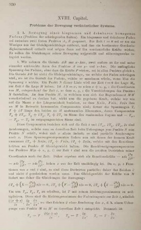 XVIII. Capitel. Probleme der Bewegung veränderlicher Systeme.