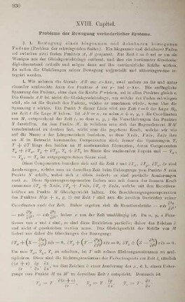XVIII. Capitel. Probleme der Bewegung veränderlicher Systeme.