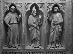 Mittleres Westportal — Südliche Rahmung, 2. Zone: Verkündigung an Joachim und Anna