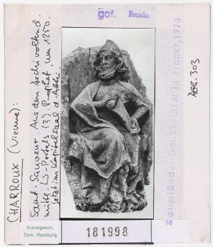 Charroux: Abteikirche Saint-Sauveur, mittleres Westportal (?), Prophet, jetzt im Kapitelsaal der Abtei