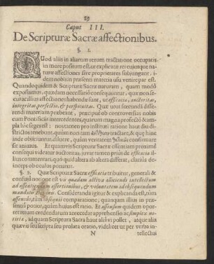 Cap. III. De Scripturae Sacrae affectionibus.