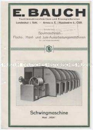 Schwingmaschine Mod. "HSA".