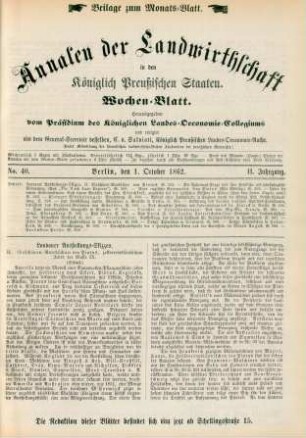 No. 40. Berlin, den 1. October 1862. II. Jahrgang.