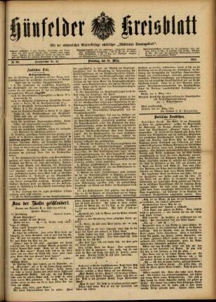Ausgabe vom Dienstag, den 31. März 1914.