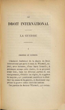 Le droit international : la guerre