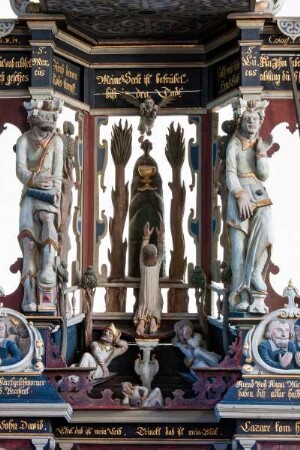 Deutschland. Niedersachsen. Langwarden. Sankt Laurentius Kirche. 12 Jahrhundert. Altar eines Muenstermann Schuelers