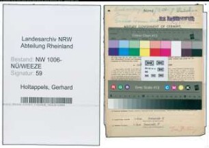 Entnazifizierung Gerhard Holtappels , geb. 07.04.1894 (Drechsler)