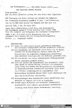 Zur Rechtspraxis, was jeder wissen sollte