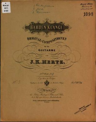 Barden-Klänge : Original-Compositionen für die Guitarre ; 13tes Werk, 3. An die Entfernte