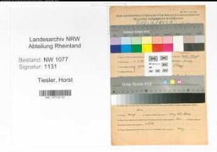 Entnazifizierung Horst Tiesler , geb. 02.02.1903 (Polizist)