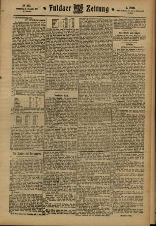 Zweite Ausgabe vom Donnerstag, den 21. Dezember 1911.