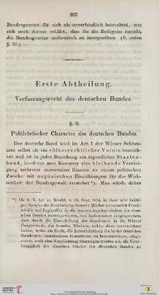 Erste Abtheilung: Verfassungsrecht des deutschen Bundes