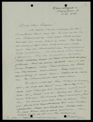 Nr. 3: Brief von Tommy Bonnesen an David Hilbert, Kopenhagen, 14.3.1925